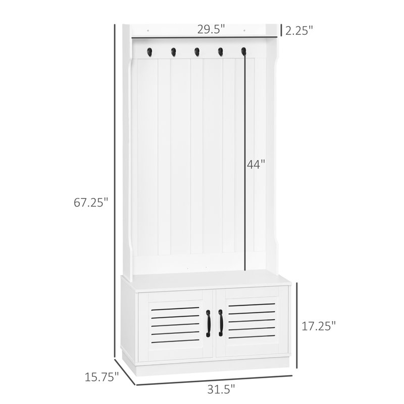 Lark Manor Akshara Modern Hall Tree, Entryway Coat Rack With Shoe Bench